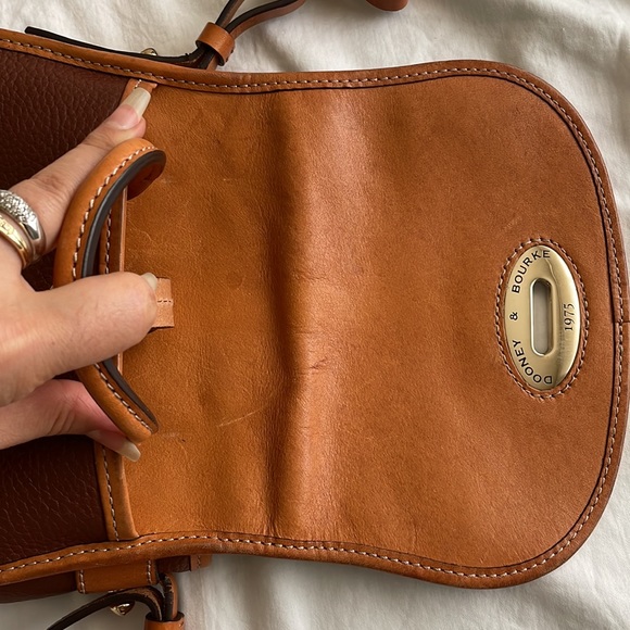 Dooney & Bourke Leather Verona Christina Cross Body Bag in Cognac - Picture 9 of 9